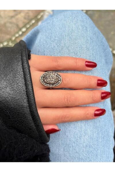 Ceso Accesories خاتم كريستال بتصميم عتيق مطلي بالبرونز القديم مرصّع بالأحجار ...