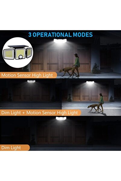 unbranded Set of 6 Solar Lamps with Motion Sensor – 3 LED Heads