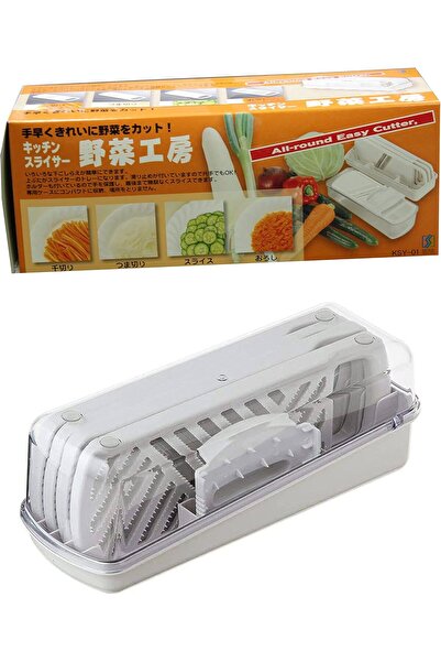 Biki قطاعة خضروات متعددة الوظائف مع سلة – ماندولين ومبشرة جزر (أبيض)