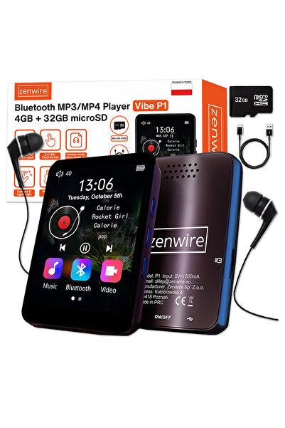 zenwire Player MP3/MP4 Zenwire® Vibe P1, ecran tactil 2.4", Bluetooth, radio ...