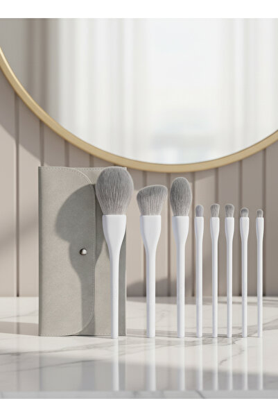 Yallabena مجموعة فرش مكياج أساسية مكونة من 8 قطع - خفيف، متينة، ومناسبة للسفر