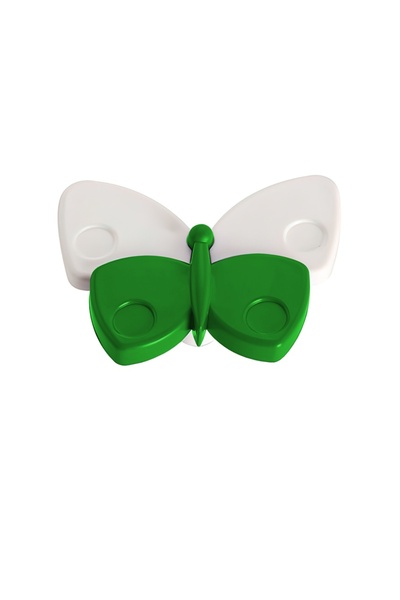 flores Butterfly-shaped furniture handle, plastic, R-1120, 70 mm, Green