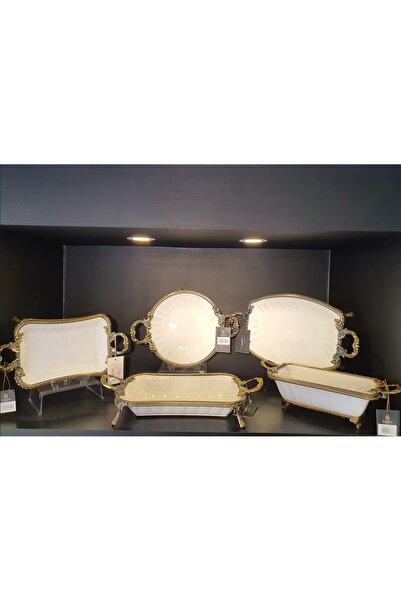 ROY KING Royki̇ng 5 Piece Antique Gold Presentation Set