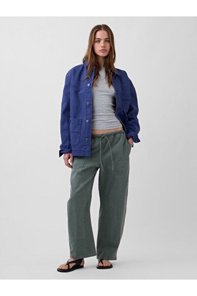 GAP Kadın Haki Easy Double-Knee Barrel Pantolon