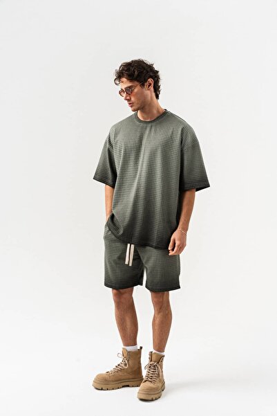 go gang own Texton Washable Crew Neck Oversized T-Shirt and Shorts Set