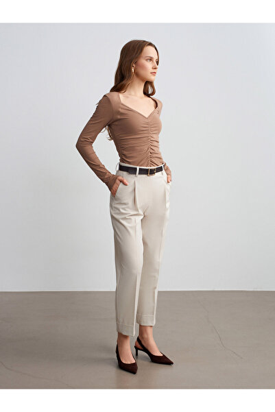 Dilvin 72274 Hlače sa preklopljenim nogavicama - Kaiš komad