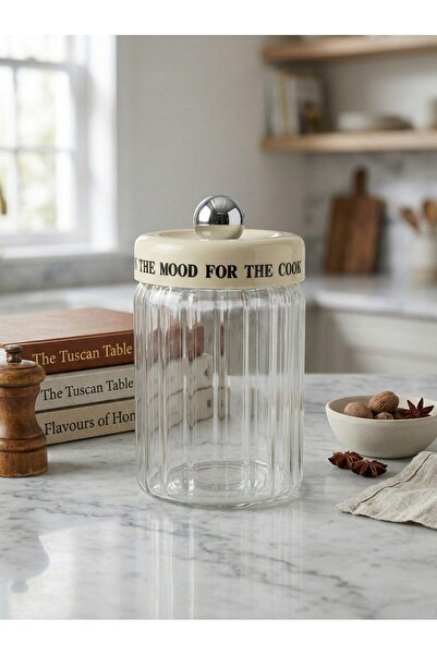 FARALYAHOME Vacuum Lid Glass Jar 450 ml Presentation Storage Container Decor Jar