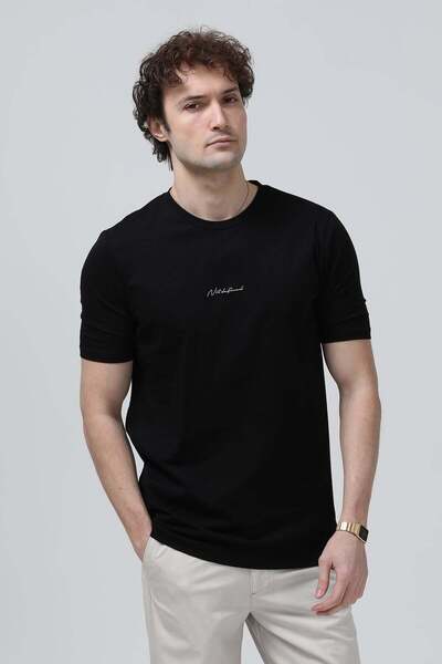 JB John Borners Ανδρικό T-Shirt Crew Neck Notfind με τύπωμα 100% Μαύρο T-Shir...