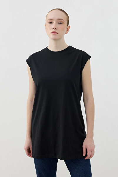 Merwishop Merwish Zero Sleeve Basic Cotton Pack T-Shirt 1810 Black