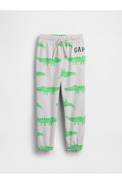 GAP Erkek Bebek Gri Relaxed Logo Pull-On Fransız Havlu Kumaş Jogger Eşofman Altı