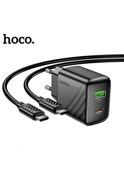 Hoco Fast Charge USB-A + USB-C mains charger with Type-C cable 20W Hoco. CS25A