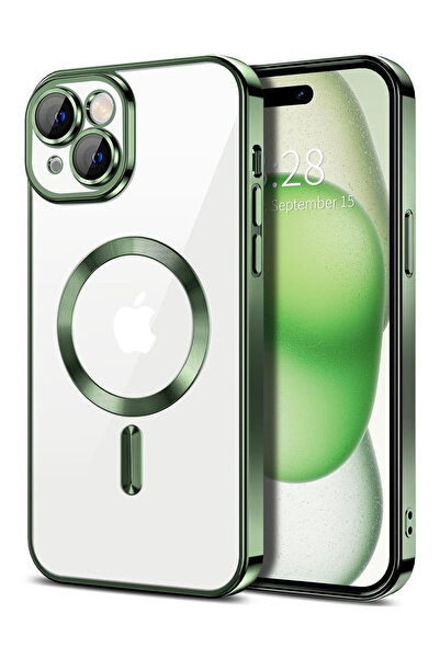 OEM Husa Luxury Magnetica, protectie camere, pentru iPhone 15, Verde