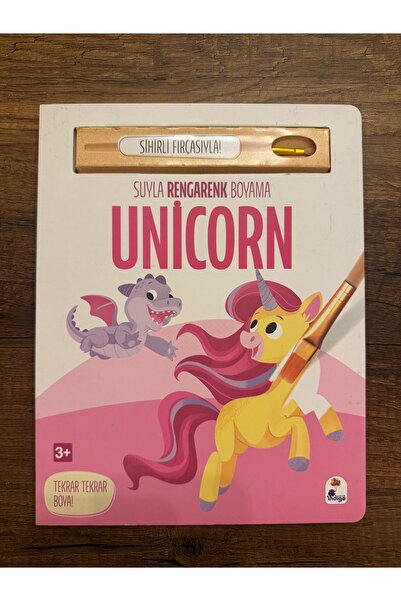 İndigo Kitap Suyla Rengarenk Boyama Unicorn (Sihirli Fırçasıyla)