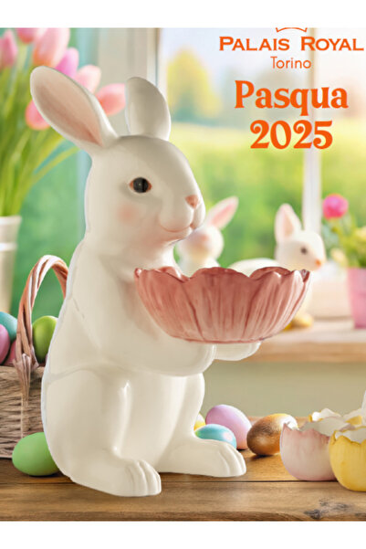 Azay Decorative Ceramic Rabbit with Bowl H30cm