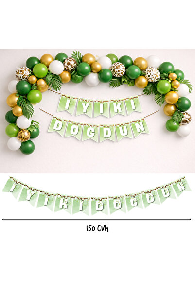 Safari Temalı İyi Ki Doğdun Banner – Çocuk Doğum Günü Duvar Dekorasyonu - Parti İyi Ki Doğdun Süsü