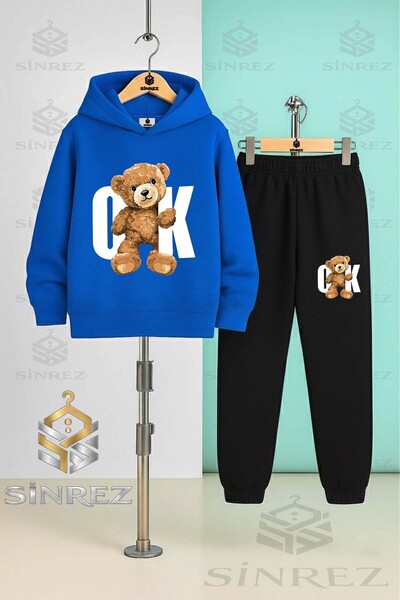 SİNREZ Children's Unisex Ayicik Ok Byz Hooded Tracksuit Set