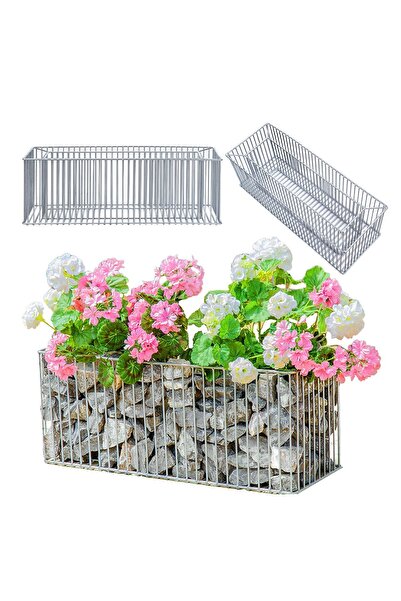 KADAX Gabion Ghiveci Gabion Capac Oțel Pentru Flori Grădină De Piatră În Aer ...