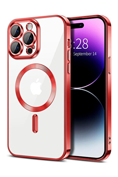 OEM Husa Luxury Magnetica, protectie camere, pentru iPhone 14 Pro Max, Rosu