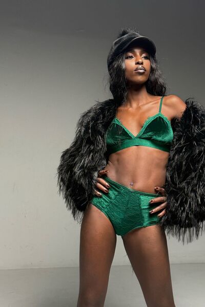 NYMPHA CLOTHING Faux Fur Coat with Wide Collar, Black, Aurore One Size