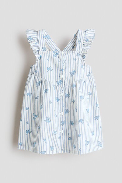 H&M Farbalalı ve Pamuklu Elbise