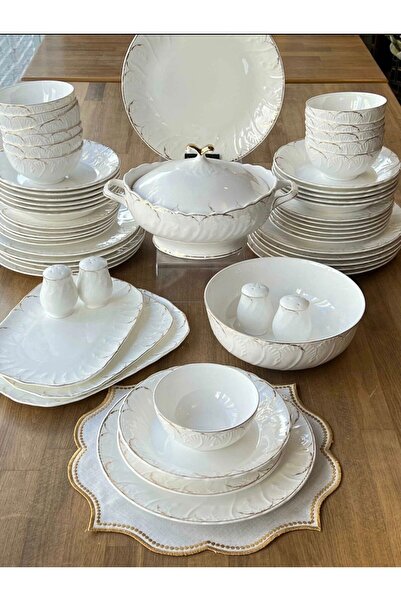 hediye ESTERHOMEDECOR 12 Kişilik 58 parça porselen yemek takımı byt004