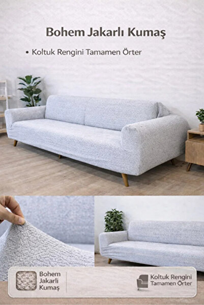 Hazineci Bey Bohemian Sofa Cover |   Stretchy 3-Person Elasticated Seat Sofa ...