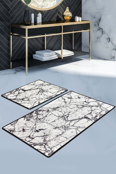 UnicUtil Set covorase baie 2 piese, Luxury Touch, UnicUtil, Alb, Multicolor