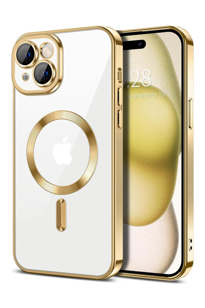 OEM Husa Luxury Magnetica, protectie camere, pentru iPhone 15, Auriu