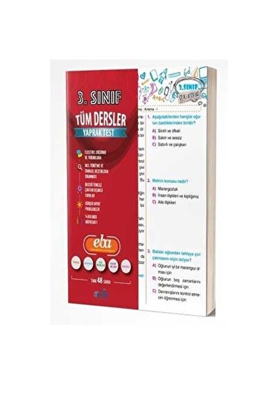 ÇAPA YAYINLARI 3. Sınıf Tüm Dersler Çek Kopart Yaprak Test