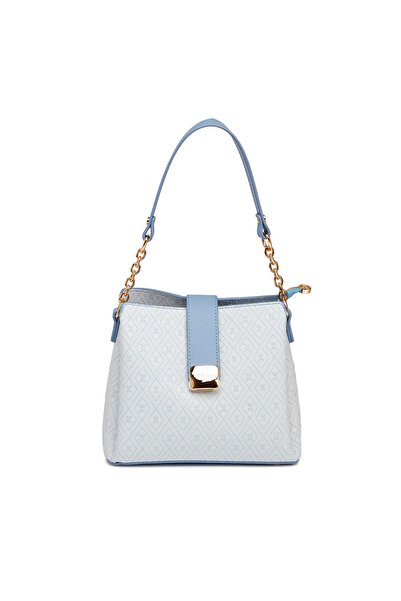 Tergan Mavi Print Kadın Omuz Çantası - S26Y1PR09178-V9F