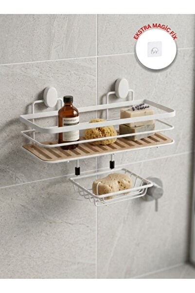 Store HGY HOME 2 Fonksiyonlu Beyaz Due Tek Katlı Dikdörtgen Maxi Şampuanlık Y...