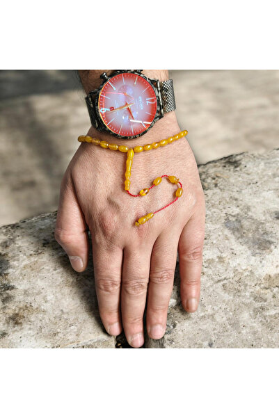 İnan Tesbih Mini Size Ankle-Length Hareli Crimped Amber Prayer Beads (Masterl...