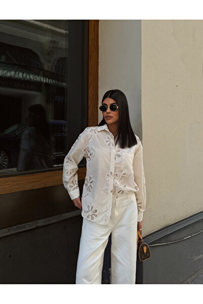 LB Laluna Butik Women's Embroidery Detailed Shirt