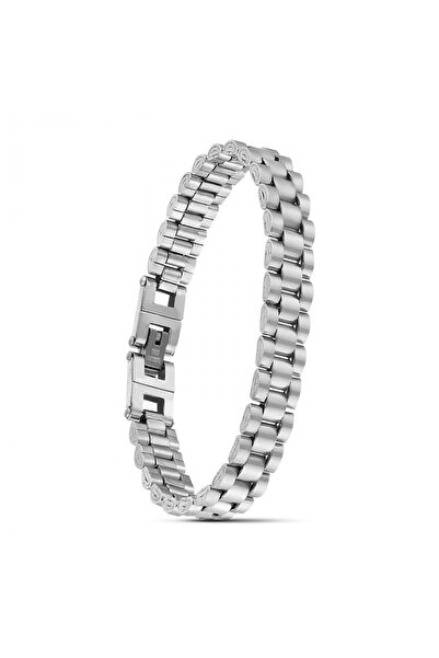 FM 💎   سوار فضي اللون فاخر للرجال من الفولاذ 31831G1D3M