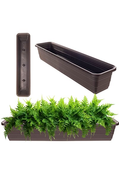 KADAX Balcony Box Flowerpot 80cm Mocha Flower Box