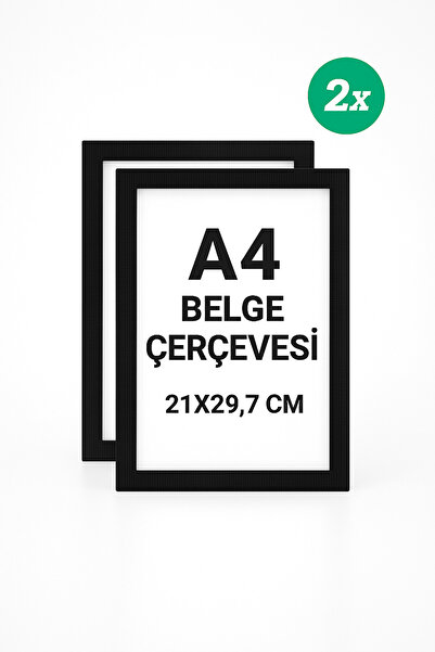 Sadrazam 2 komada crnog A4 okvira za dokumente sa pravim staklom – 21x29,7 cm...