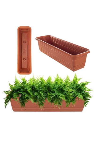 KADAX Ghiveci de balcon 60 cm, cutie de flori roșu cărămiziu