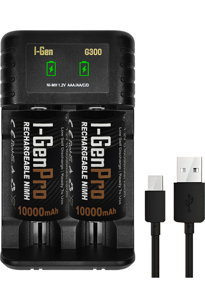 I Gen G32D 2'li Aa/aaa/c/d Pil Şarj Aleti + 2 Adet Pro D 10.000 Mah 1.2V Ni-M...