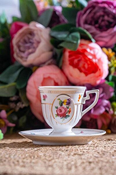 ACAR Shırley 6 Kişilik Porselen Fincan Takımı TKEBT GÜLDESEN