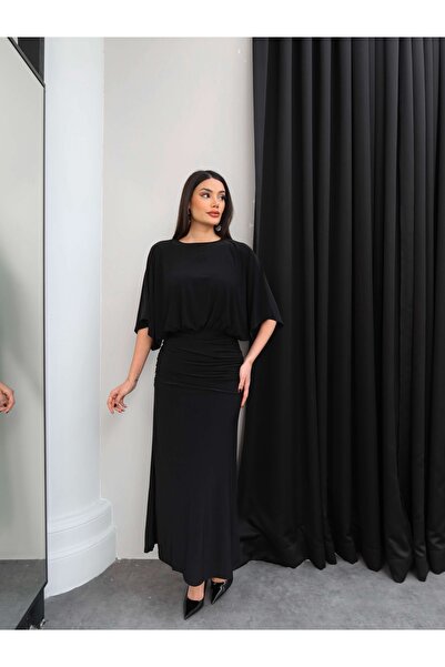 ESRAHELVACI Duga haljina sa detaljima draperije