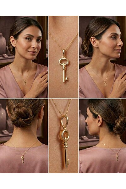 Üresinler Kuyumculuk 14 Ayar Altın Anahtar Kolye Hediyelik Altın Kolye