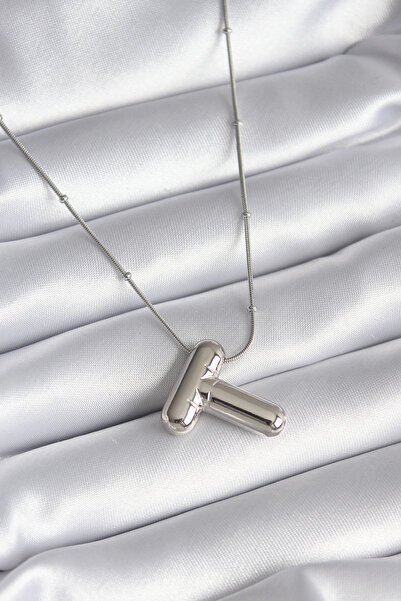 online kapsulavm avm alışveriş 316L Steel Silver Color Bubble "T" Letter Mode...