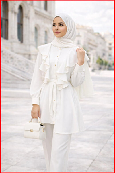MOODMODA Ruffled Belt Piece Hijab Set