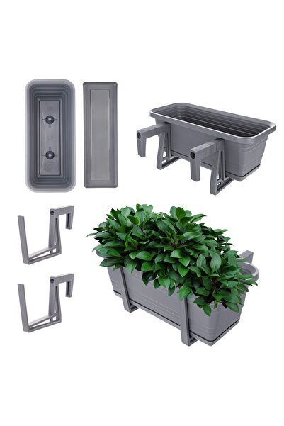 KADAX Ghiveci de balcon cu mânere, suport pentru balustradă de balcon, antrac...