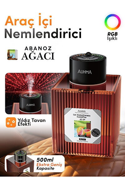 auhma AF-09 Araç İçi Hava Nemlendirici & Koku Makinesi Abanoz Ağacı – 500ml A...