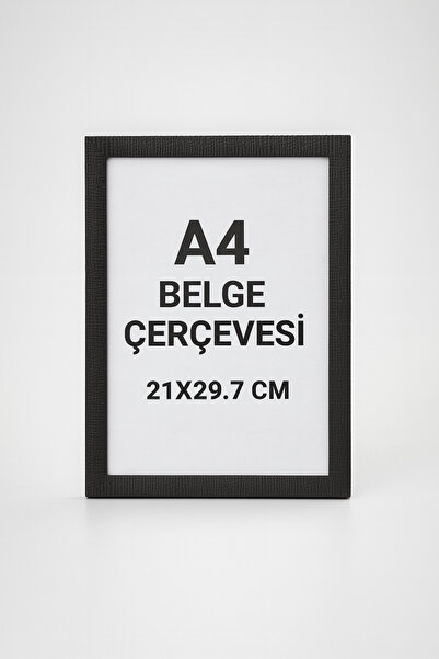 Sadrazam Crni A4 okvir za dokumente sa pravim staklom – 21x29,7 cm za zidnu m...