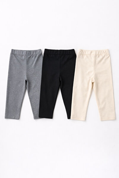 Krazber Colanți pentru copii 3 piese bumbac perechi de basic colanți Capri
