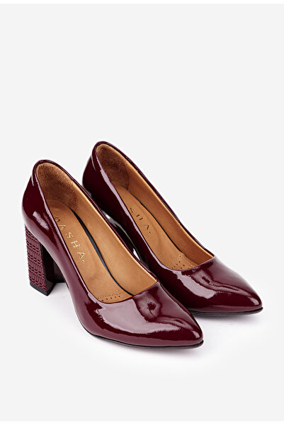 Dasha Women's burgundy patent Leather shoes with a special heel