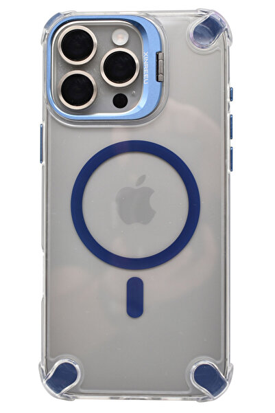 VERTEK Husa Magnetica Metal Camera Stand, Corner Bump, pentru iPhone 12 - Alb...