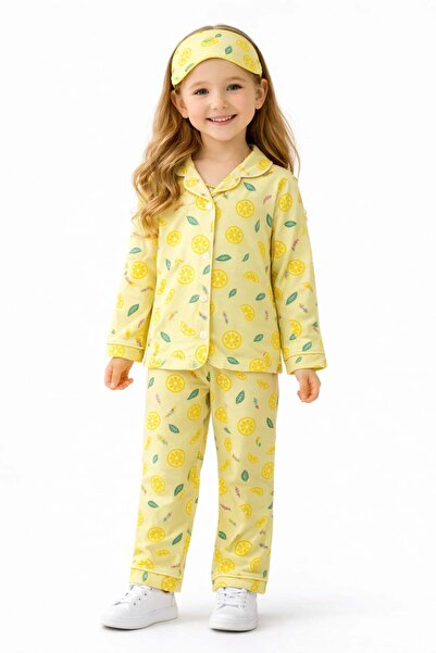 ModaPlaza Girl's Lemon Printed Pajama Set